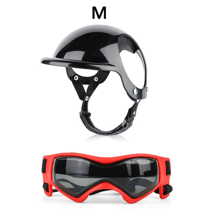 Bicycle Motorcycle Helmet with Sunglasses Dog Cat - PeticaDeals