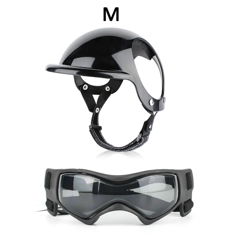 Bicycle Motorcycle Helmet with Sunglasses Dog Cat - PeticaDeals