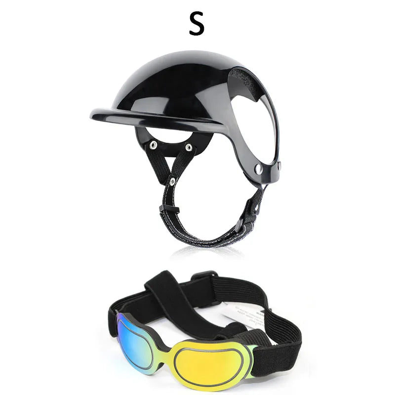 Bicycle Motorcycle Helmet with Sunglasses Dog Cat - PeticaDeals