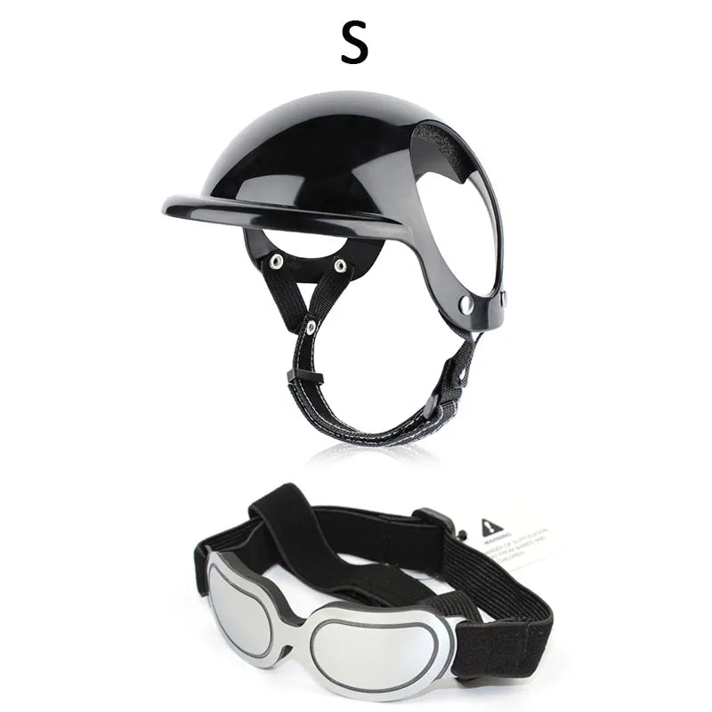 Bicycle Motorcycle Helmet with Sunglasses Dog Cat - PeticaDeals