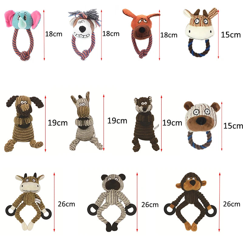 Bite Resistant Dog Chew Toy Plush Stuffed Pet Squeak - PeticaDeals