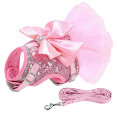 Bowknot Cat Dog Harness Leash Set - PeticaDeals