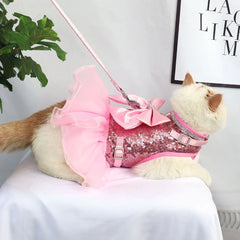 Bowknot Cat Dog Harness Leash Set - PeticaDeals