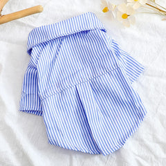 Bowknot Striped Shirts for Dogs Clothing Cat - PeticaDeals