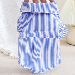 Bowknot Striped Shirts for Dogs Clothing Cat - PeticaDeals