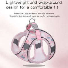 Breathable Mesh Chest Strap For Small Dogs Cats Printed Leads - PeticaDeals