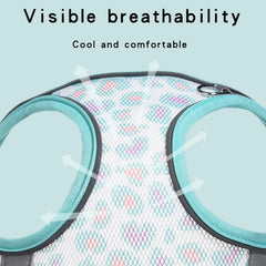 Breathable Mesh Chest Strap For Small Dogs Cats Printed Leads - PeticaDeals