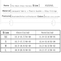 Breathable Mesh Chest Strap For Small Dogs Cats Printed Leads - PeticaDeals