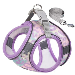 Breathable Mesh Chest Strap For Small Dogs Cats Printed Leads - PeticaDeals