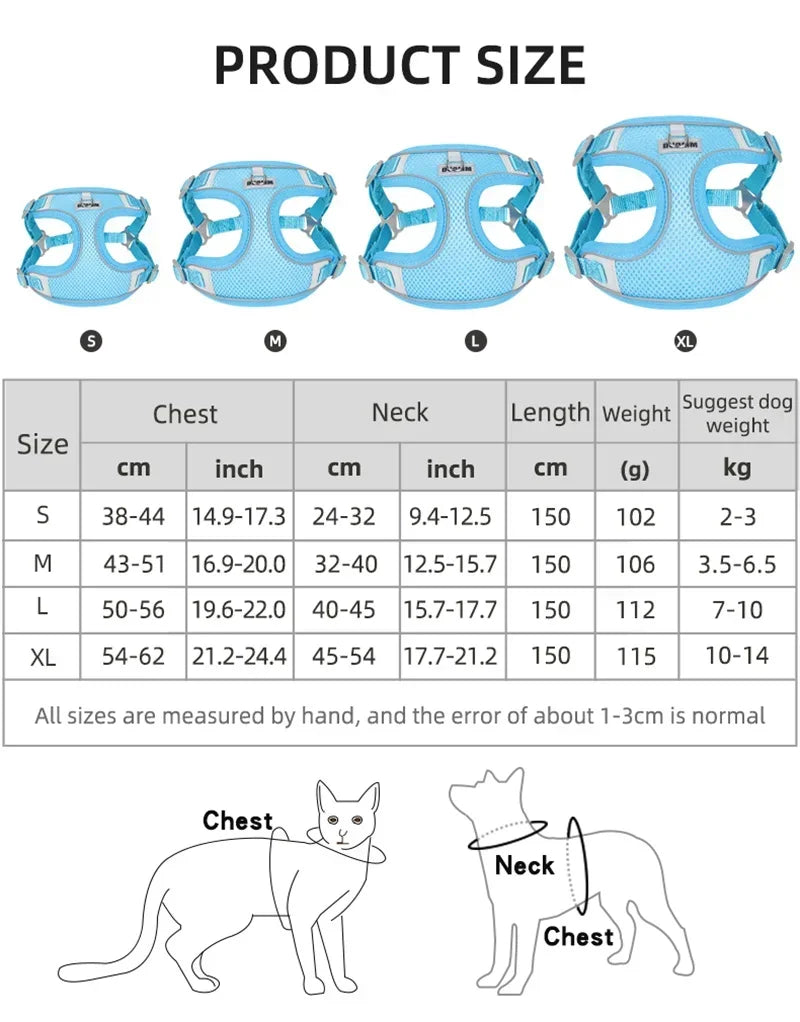 Breathable Reflective Harness for Cats & Small Dogs - PeticaDeals
