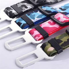 Camouflage Denim Pet Dog Car Safety Seat Belt Restraint Lead Travel Leash Adjustable - PeticaDeals
