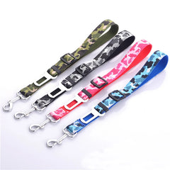 Camouflage Denim Pet Dog Car Safety Seat Belt Restraint Lead Travel Leash Adjustable - PeticaDeals