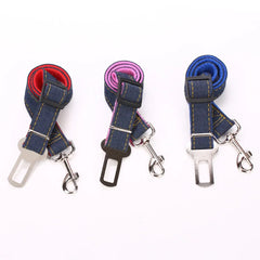 Camouflage Denim Pet Dog Car Safety Seat Belt Restraint Lead Travel Leash Adjustable - PeticaDeals