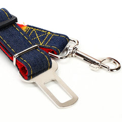 Camouflage Denim Pet Dog Car Safety Seat Belt Restraint Lead Travel Leash Adjustable - PeticaDeals