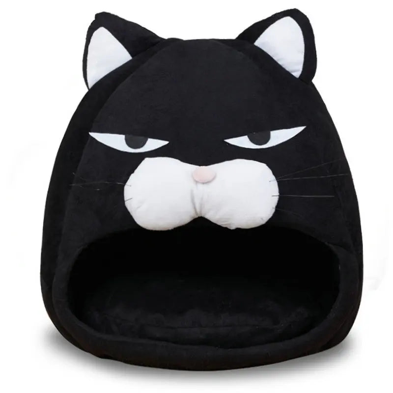 Cartoon Cat bed Fleece Lovely Cat House - PeticaDeals