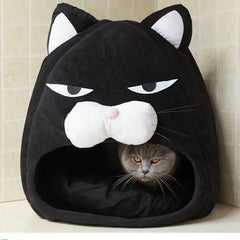 Cartoon Cat bed Fleece Lovely Cat House - PeticaDeals