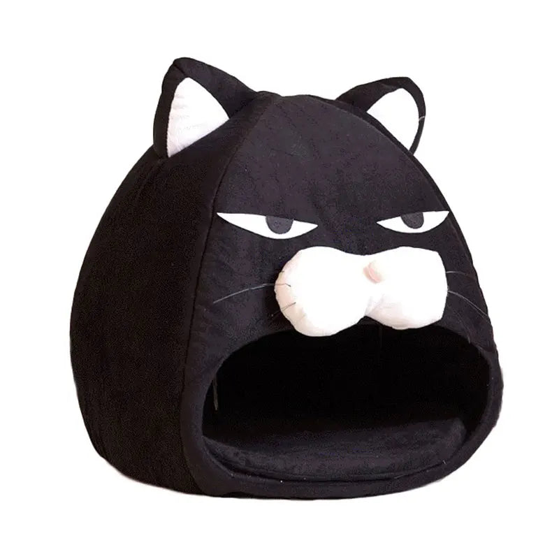 Cartoon Cat bed Fleece Lovely Cat House - PeticaDeals