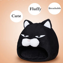 Cartoon Cat bed Fleece Lovely Cat House - PeticaDeals