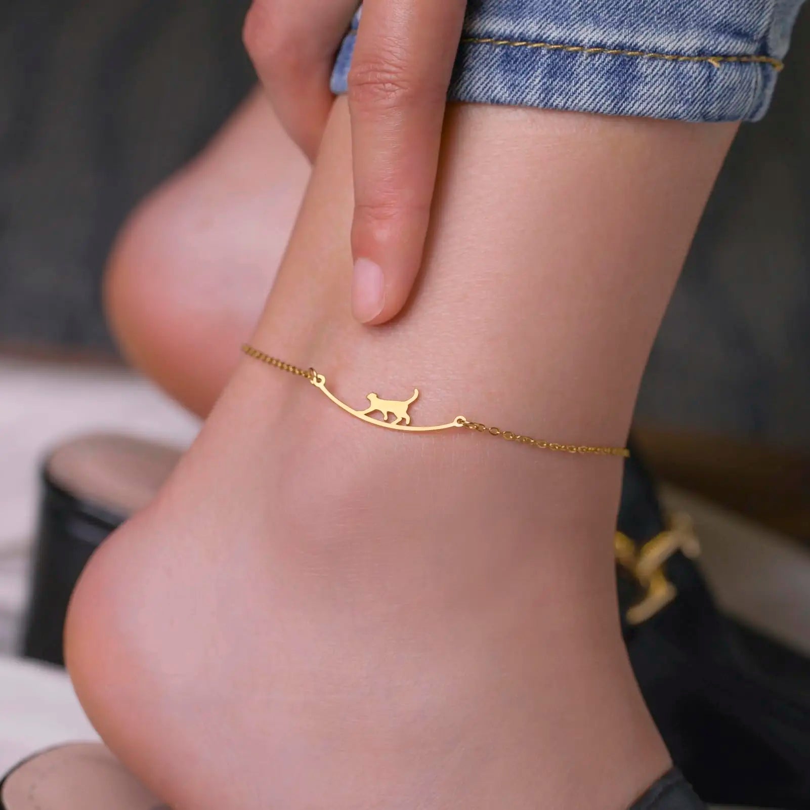 Cat Anklet for Women Adjustable Foot Ankle Bracelet - PeticaDeals