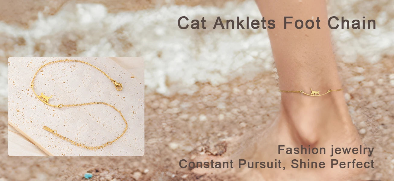 Cat Anklet for Women Adjustable Foot Ankle Bracelet - PeticaDeals
