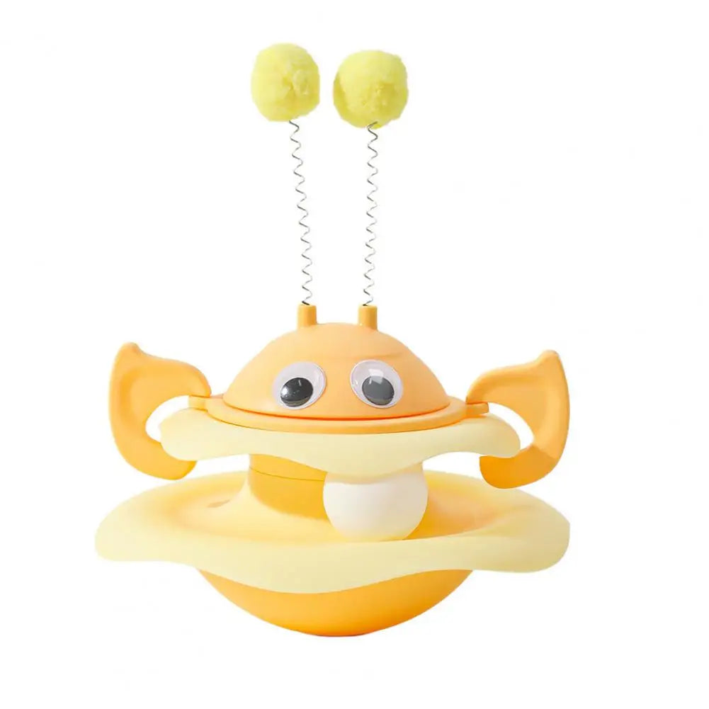 Cat Ball Track Toy Interactive Bee Shaped Cat Tower Turntable Tumbler Cats Toy with Spring Pom Pom Ball for Cat - PeticaDeals