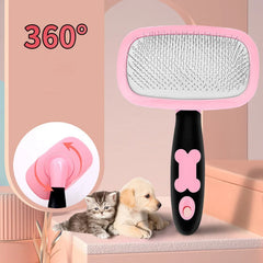 Cat Brush Self-Cleaning  Brush Removes Loose Hair Mats Tangles Comb Soft Pet - PeticaDeals