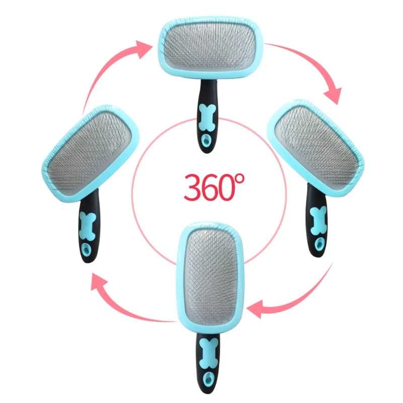 Cat Brush Self-Cleaning  Brush Removes Loose Hair Mats Tangles Comb Soft Pet - PeticaDeals