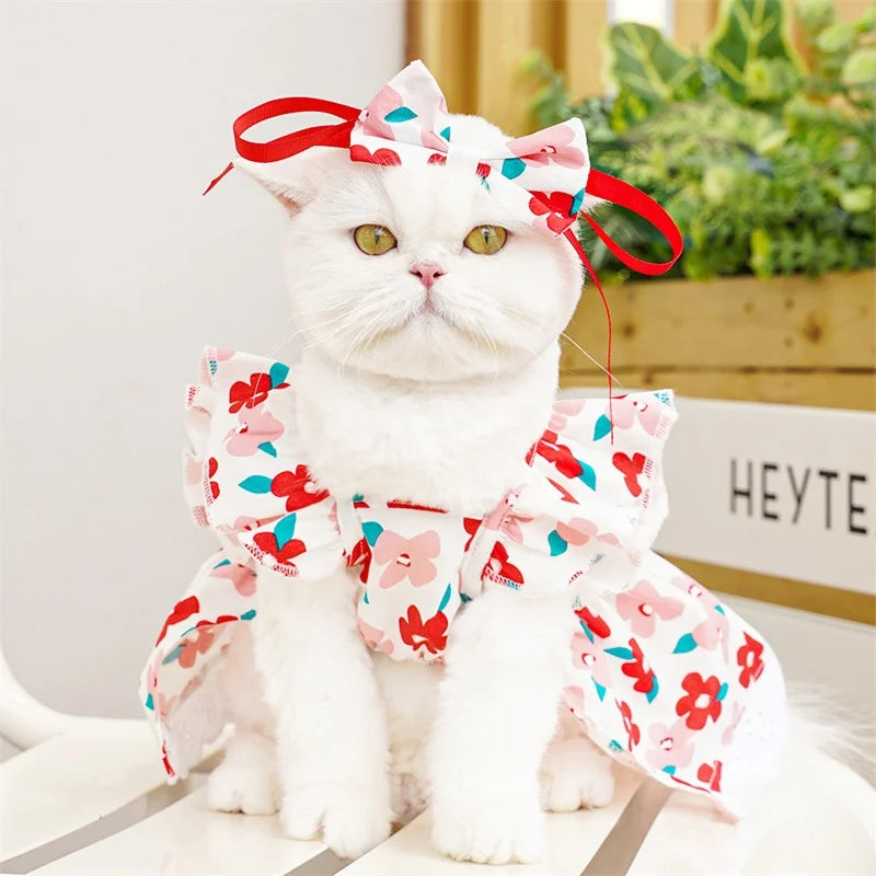 Cat Dog Dress Summer Flying Sleeve - PeticaDeals