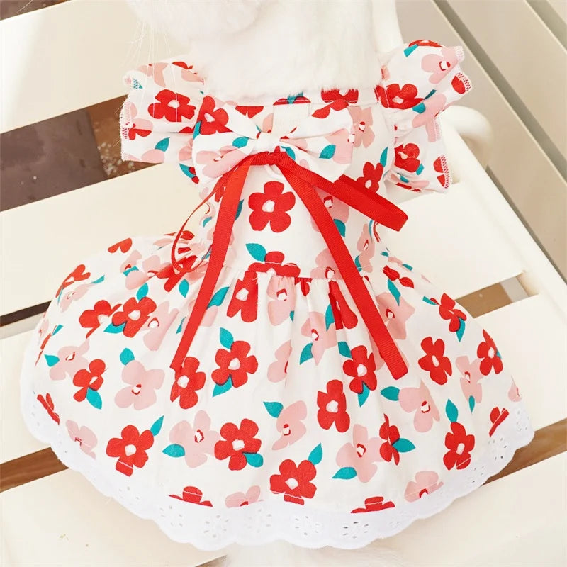 Cat Dog Dress Summer Flying Sleeve - PeticaDeals