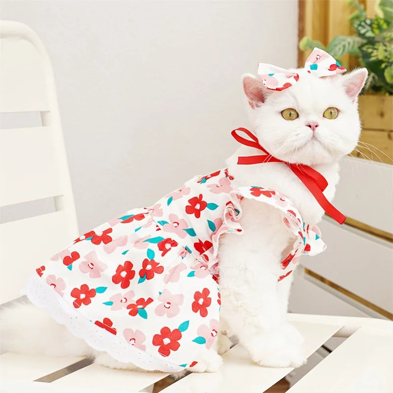 Cat Dog Dress Summer Flying Sleeve - PeticaDeals