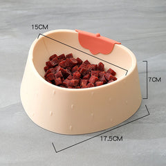 Cat Dog Feeding Food Bowls Water Bowl Puppy Shock-proof Non-slip Lovely Strawberry Shape Feeder Slow Food Dish - PeticaDeals