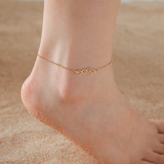 Cat Dog Paw Anklet Women Stainless Steel Double Layer Beads Chain Ankle Bracelet Animal Footprints - PeticaDeals