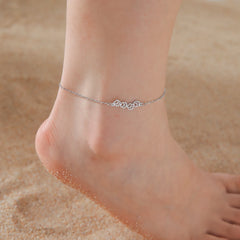 Cat Dog Paw Anklet Women Stainless Steel Double Layer Beads Chain Ankle Bracelet Animal Footprints - PeticaDeals