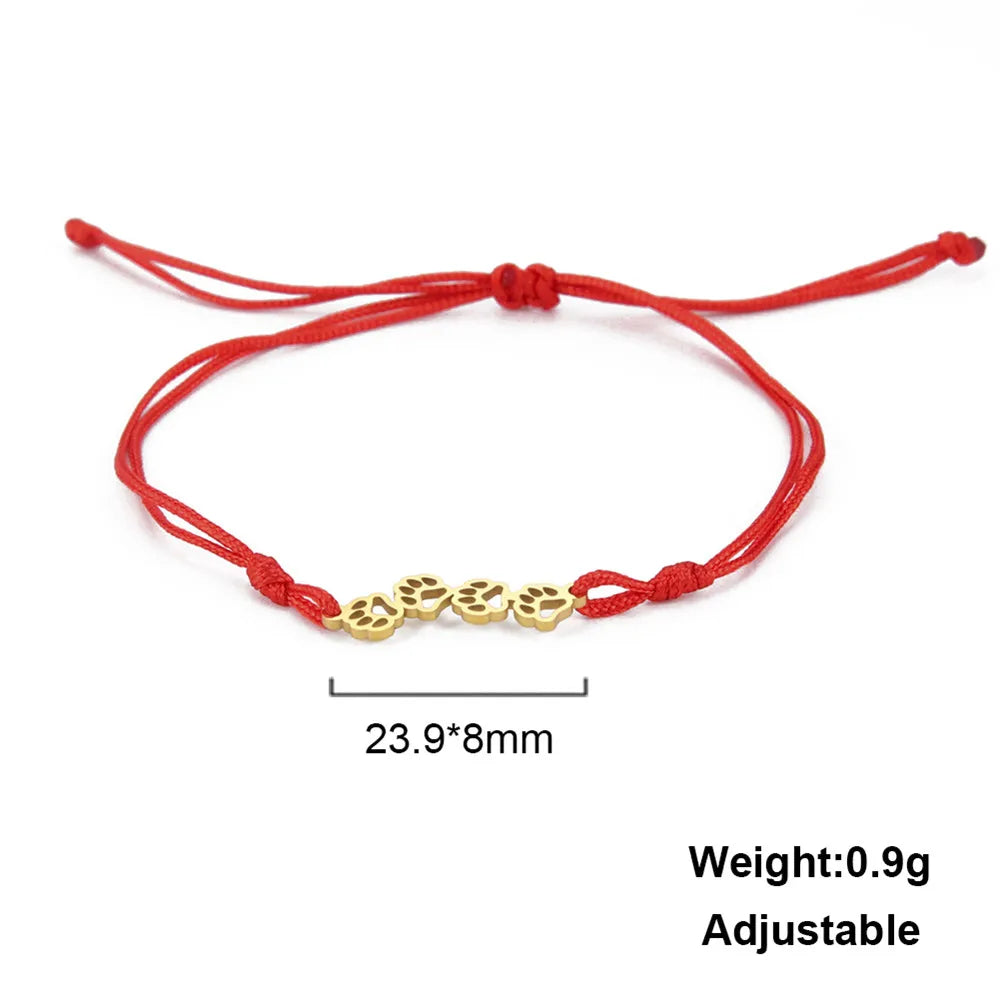 Cat Dog Paw Chain Women's Hand Bracelet Cute Animal Charm Bracelet Stainless Steel Jewelry - PeticaDeals