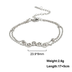 Cat Dog Paw Chain Women's Hand Bracelet Cute Animal Charm Bracelet Stainless Steel Jewelry - PeticaDeals