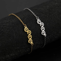 Cat Dog Paw Chain Women's Hand Bracelet Cute Animal Charm Bracelet Stainless Steel Jewelry - PeticaDeals
