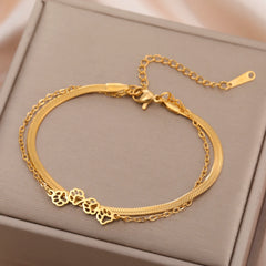 Cat Dog Paw Chain Women's Hand Bracelet Cute Animal Charm Bracelet Stainless Steel Jewelry - PeticaDeals