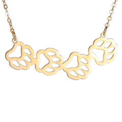 Cat Dog Pet Paw Necklace Stainless Steel Cute Footprint Necklaces Girls Jewelry - PeticaDeals