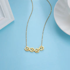 Cat Dog Pet Paw Necklace Stainless Steel Cute Footprint Necklaces Girls Jewelry - PeticaDeals