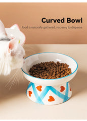 Cat Elevated Ceramic Bowl Pet Food Water Snack Bowls Small Dogs - PeticaDeals