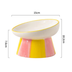 Cat Elevated Ceramic Bowl Pet Food Water Snack Bowls Small Dogs - PeticaDeals