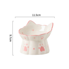 Cat Elevated Ceramic Bowl Pet Food Water Snack Bowls Small Dogs - PeticaDeals