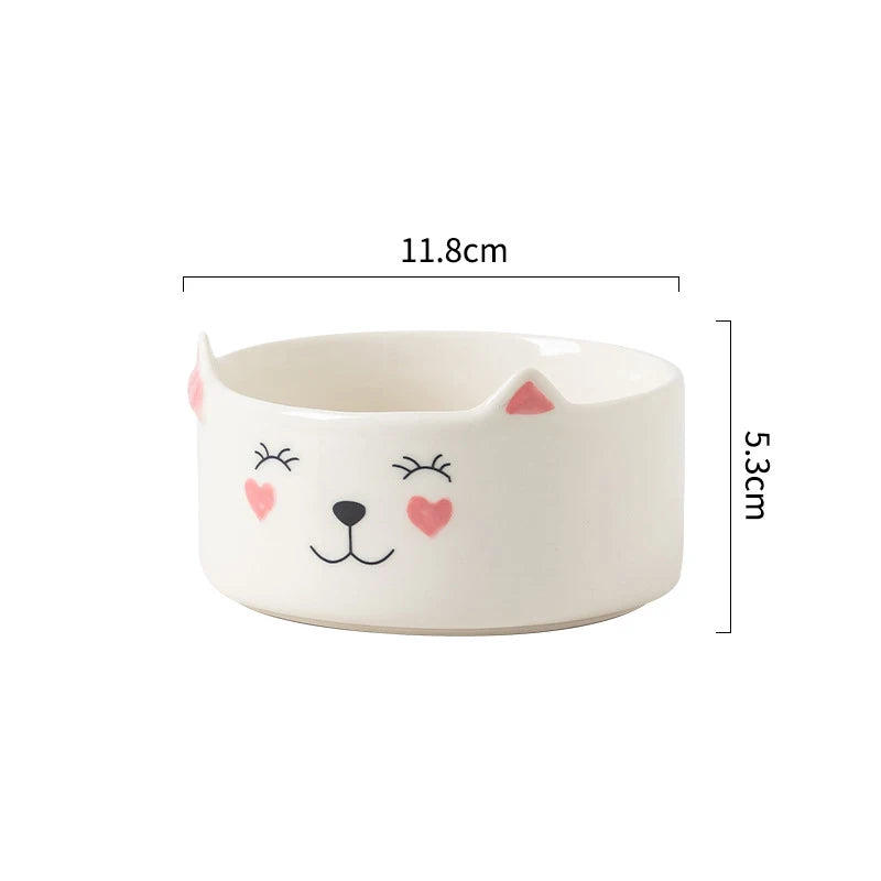 Cat Elevated Ceramic Bowl Pet Food Water Snack Bowls Small Dogs - PeticaDeals