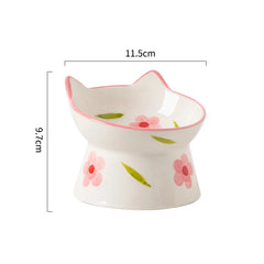 Cat Elevated Ceramic Bowl Pet Food Water Snack Bowls Small Dogs - PeticaDeals