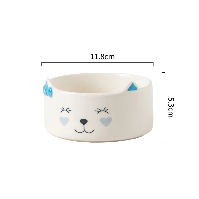 Cat Elevated Ceramic Bowl Pet Food Water Snack Bowls Small Dogs - PeticaDeals