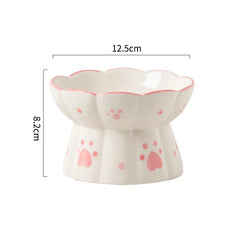 Cat Elevated Ceramic Bowl Pet Food Water Snack Bowls Small Dogs - PeticaDeals