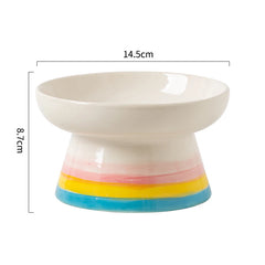 Cat Elevated Ceramic Bowl Pet Food Water Snack Bowls Small Dogs - PeticaDeals
