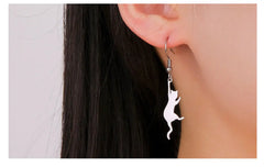 Cat Kitten Dangle Earrings for Girls Stainless Steel Cute Animal Earrings - PeticaDeals