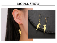 Cat Kitten Dangle Earrings for Girls Stainless Steel Cute Animal Earrings - PeticaDeals