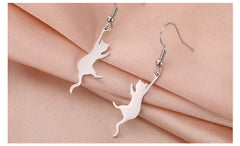Cat Kitten Dangle Earrings for Girls Stainless Steel Cute Animal Earrings - PeticaDeals